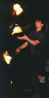 Shreeyash Palshikar performs fire juggling